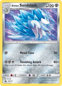 Pokemon Sun & Moon Trainer Kit Alolan Sandslash Deck card 16