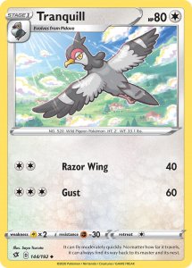 Pokemon Rebel Clash card 144 Tranquill